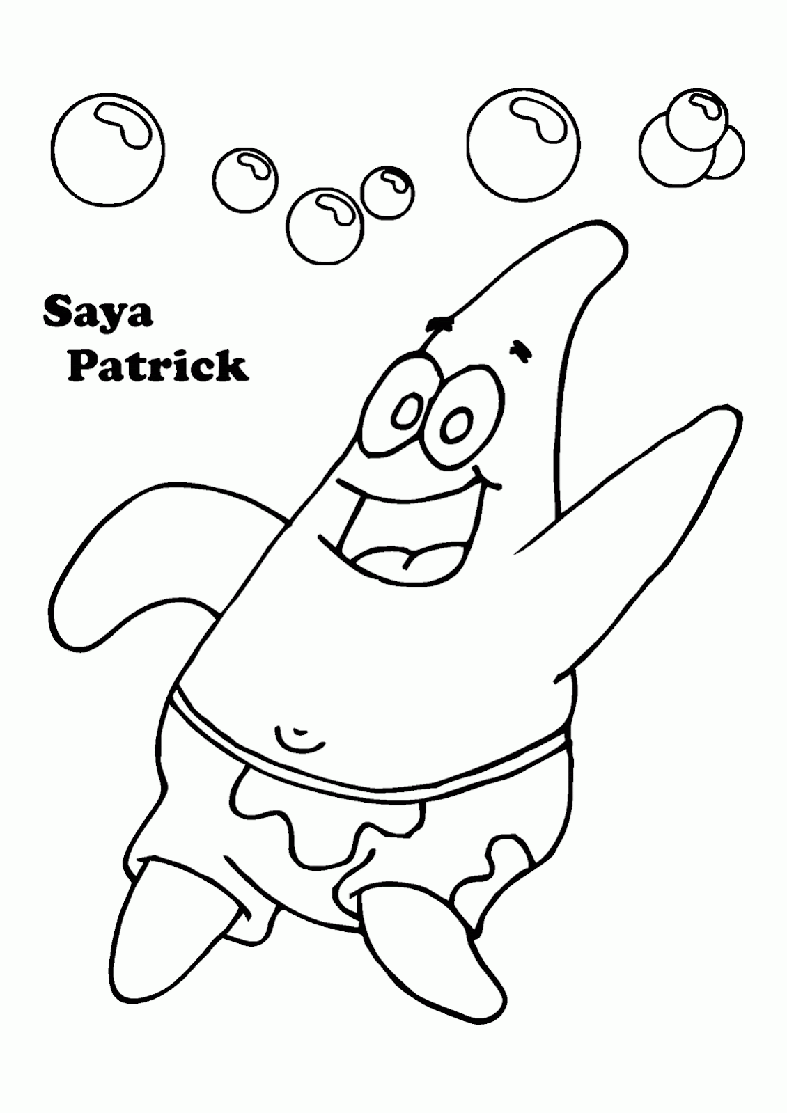 Mewarnai Gambar  Patrick  SpongeBob  SquarePants Contoh 