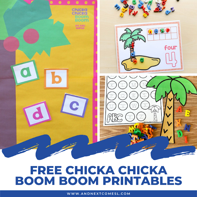 Free Chicka Chicka Boom Boom printables for kids