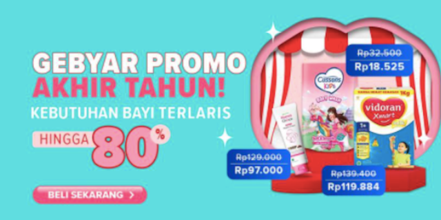 Promo Lazada Gebyar Promo Akhir Tahun! Kebutuhan Bayi Terlaris hingga 80%