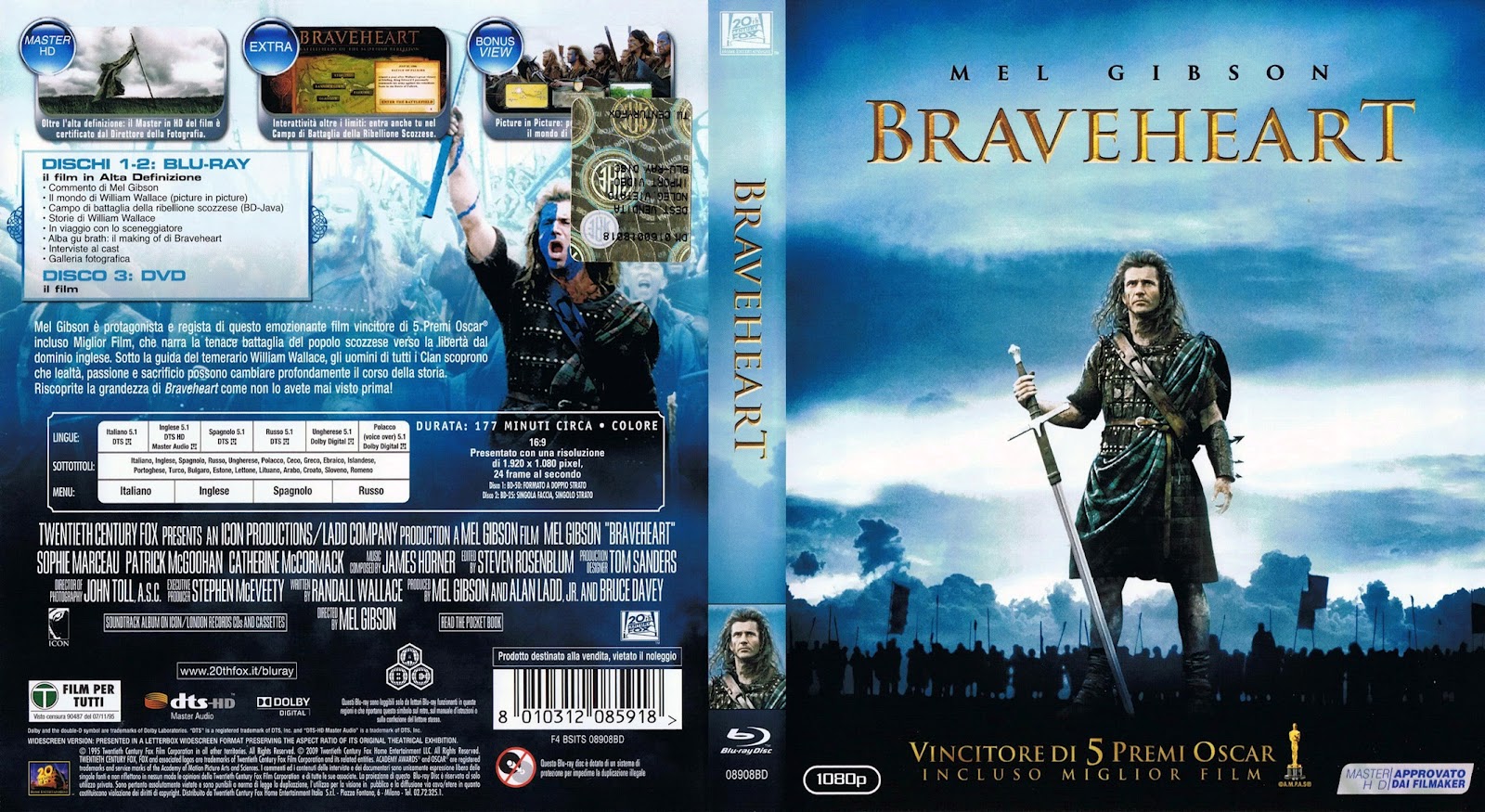 Braveheart Blu-ray Dvd Cover