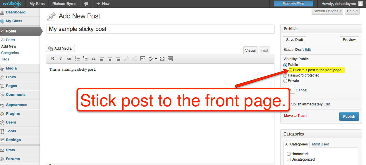 How to Make Sticky Posts in WordPress