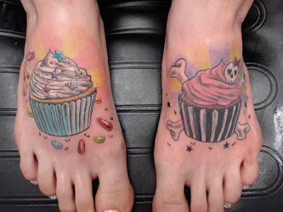 Good and Evil cupcake tattoos from allthingscupcakecom
