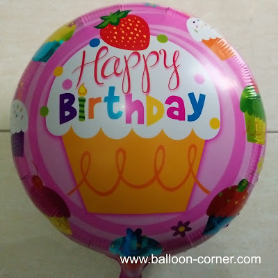 Balon Foil Bulat Motif HAPPY BIRTHDAY / Balon Foil Bulat HBD