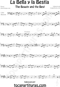 Partitura de La Bella y la Bestia para Violonchelo y Fagot by Disney The Beauty and the Beast Sheet Music for Cello and Bassoon Music Scores