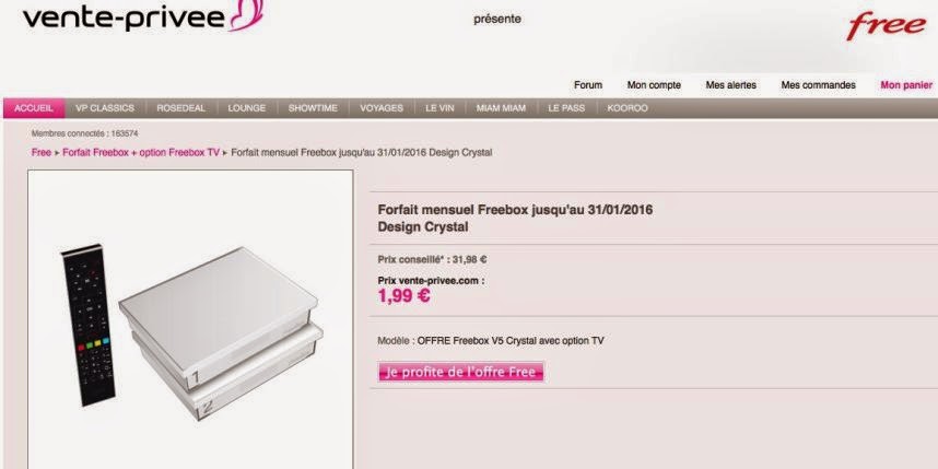 Free Box son offre illimitée à 1,99 euros sur vente-privée.com 