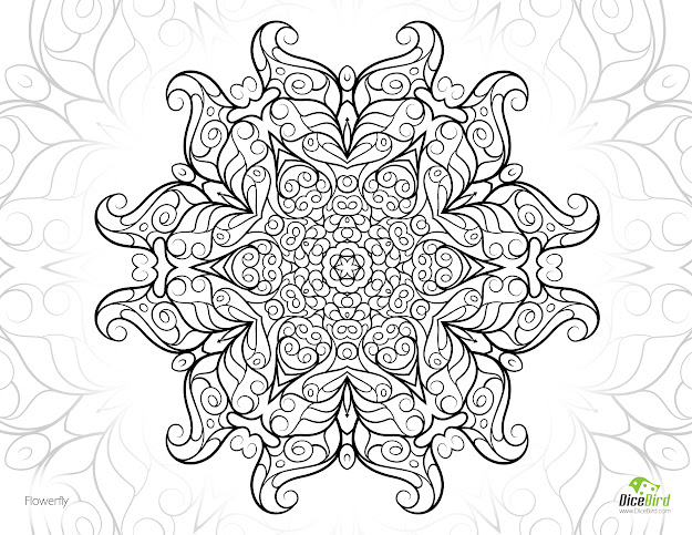 Flowerfly Mandala Printable Coloring Pages For Adults