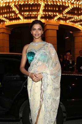 Deepika Padukone in off white Saree at an Event