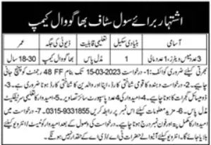 Latest FF Regiment Center Army jobs Posts Sialkot 2023