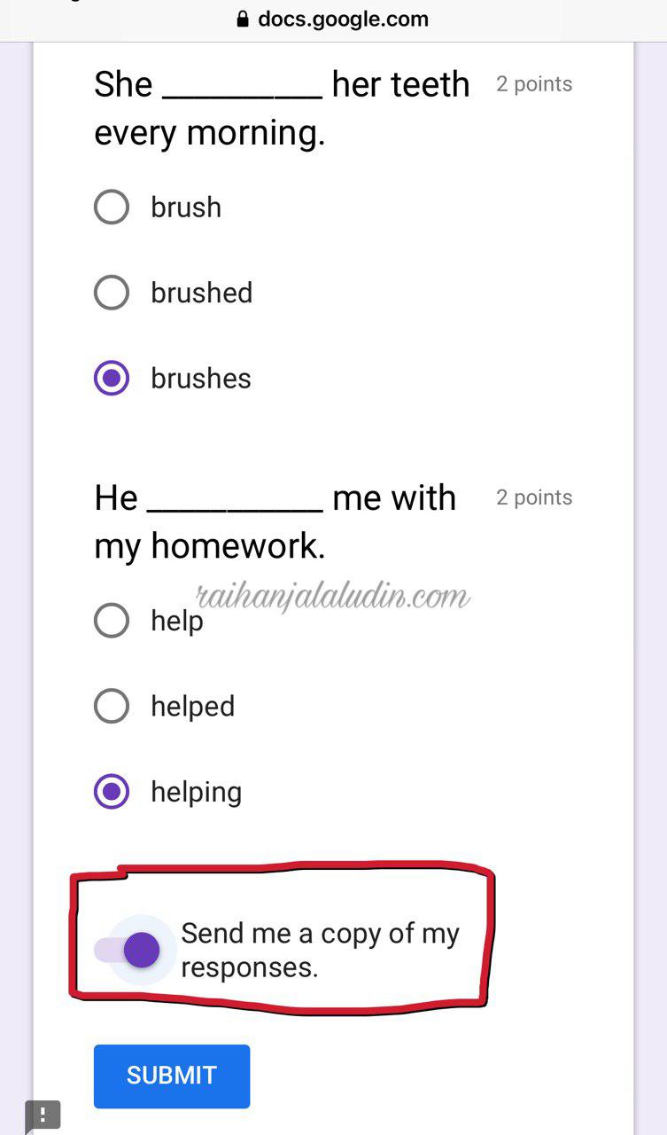 Cara Membina Kuiz Dengan Setting Auto Markah Untuk Google Form Raihan Jalaludin S Blog