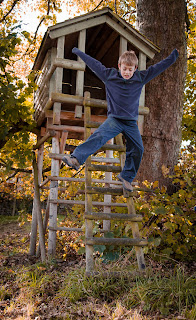 Kids playing a tree house, shot by Tommy Martin, for Sprayway