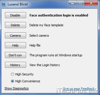 Thay đổi các thiết lập của Luxand Blink!