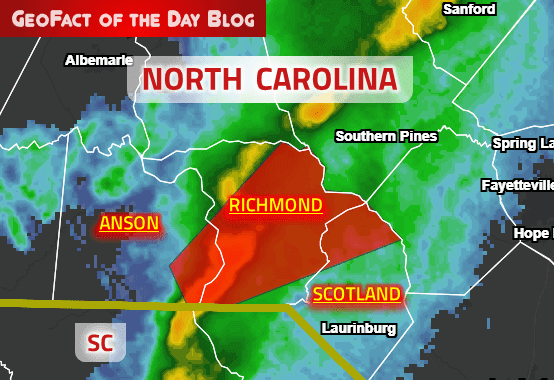 GeoFact of the Day 10/31/2019 North Carolina Tornado Warning 7