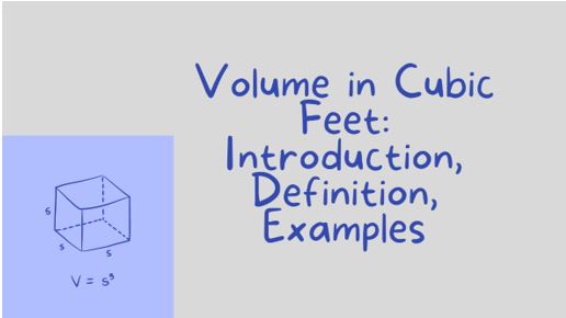 Volume in Cubic Feet