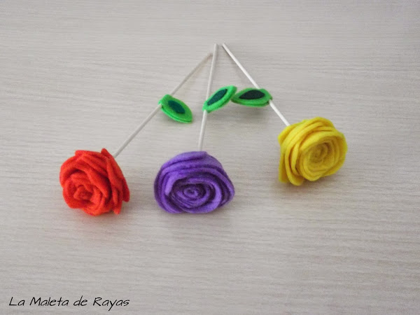 Rosas con fieltro.