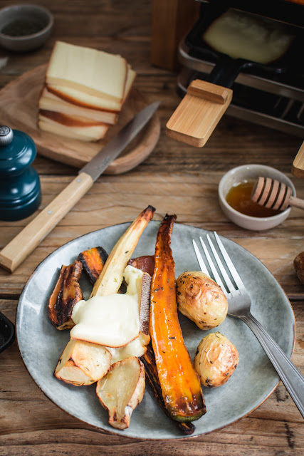 Raclette aux légumes rôtis au four 