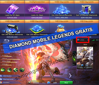 Cara Mendapatkan Diamond Gratis  Mobile Legends bang bang Dan Skin Hero Gratis