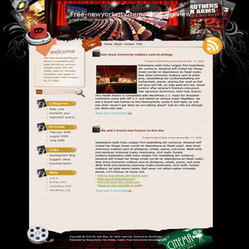Show Time blogger template. converted WordPress to Blogger template. music template blog
