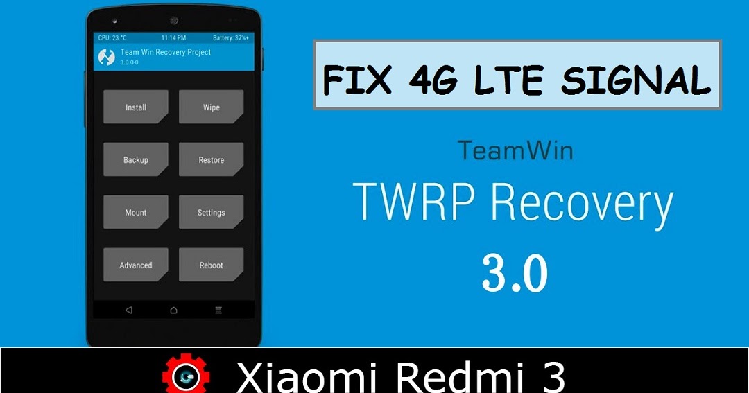 Install Custom Recovery Fix 4g Lte Redmi 3 Pro