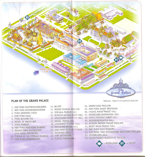 Plano mapa del Palacio Real de Bangkok