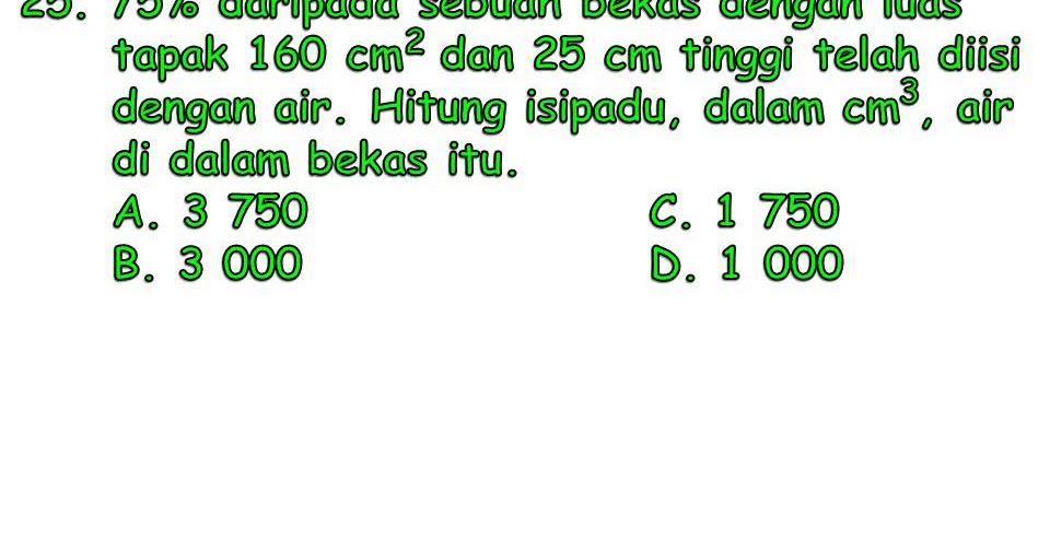 AZIMAT SEKOLAH RENDAH: PERCUBAAN KELATE SOALAN NOMBOR 25