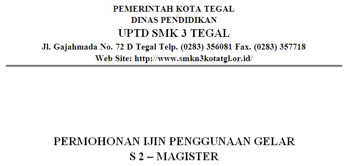 Cover Berkas Surat Permohonan Ijin Penggunan Gelar S2