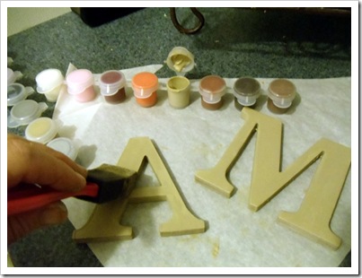 Painting cardboard letters