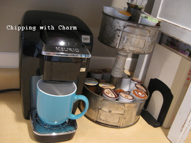 Chipping with Charm:  Stacked Pans for K-cups...http://chippingwithcharm.blogspot.com/