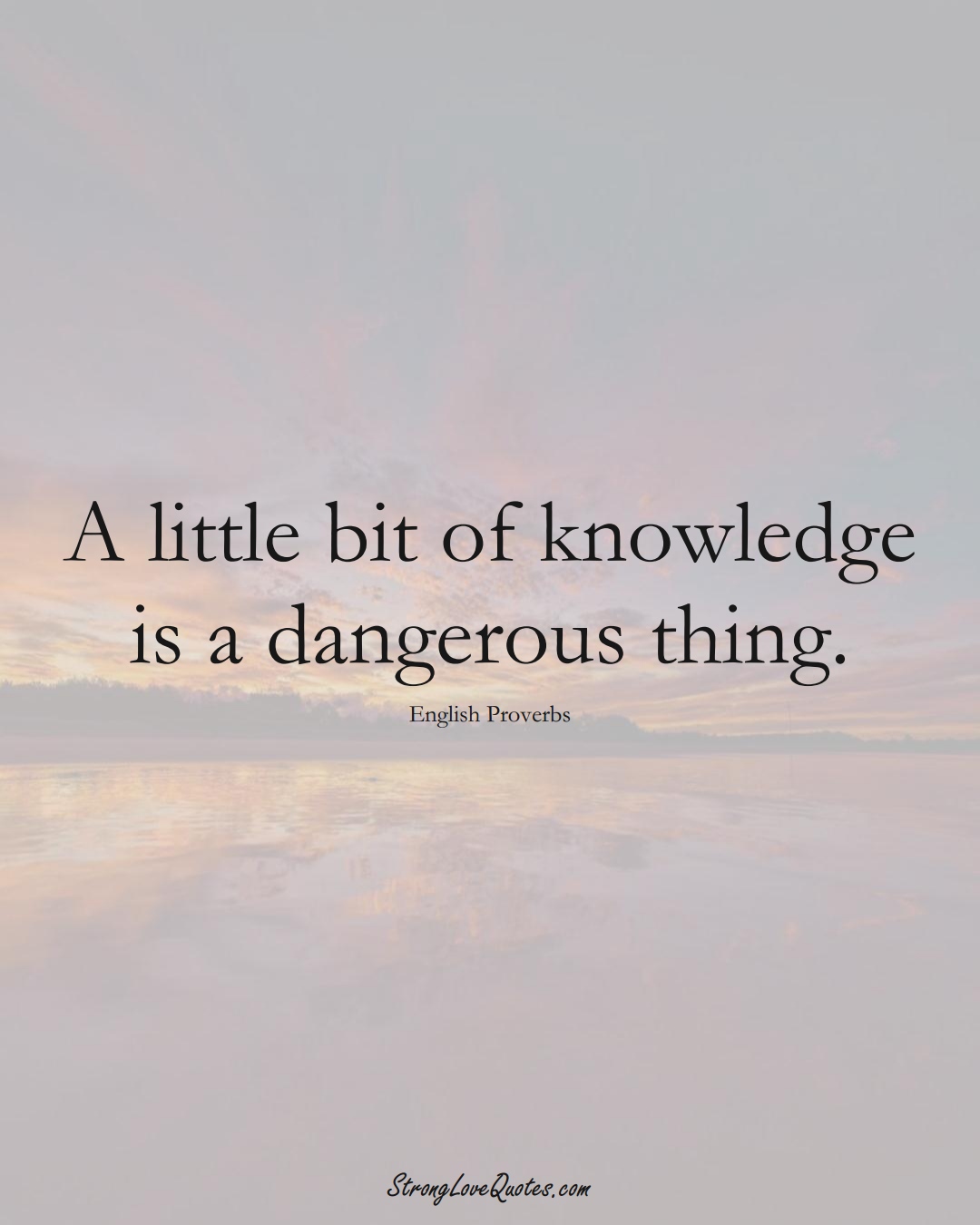 A little bit of knowledge is a dangerous thing. (English Sayings);  #EuropeanSayings