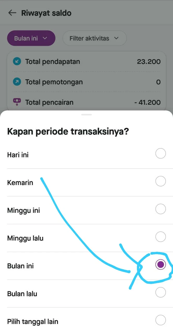 Atur waktu ke tanggal pencairan