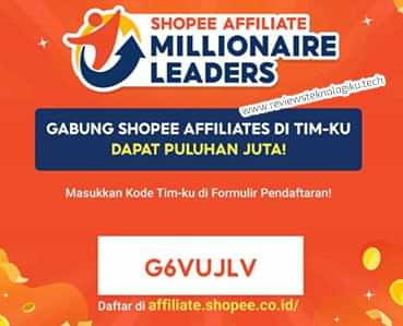 shopee affiliate millionaire leaders kode tim