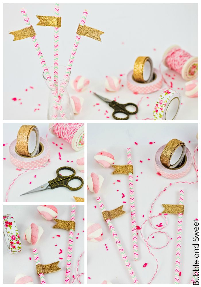 Bubble and Sweet All that glitters party straws DIY 