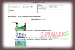 Soal PH / UH PJOK Kelas 1 Tema 5 Kurikulum 2013 Revisi