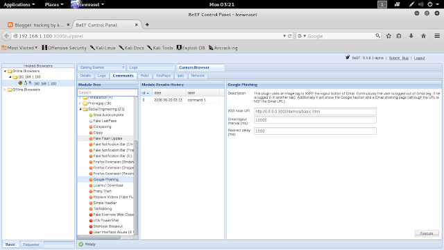 hack gmail id using beef-xss in linux