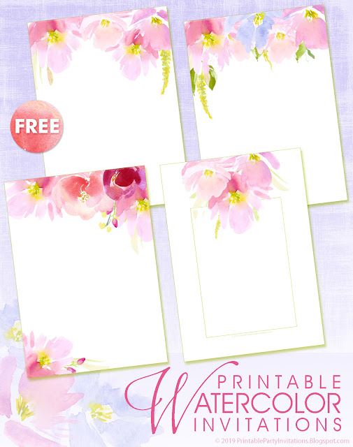 four free wedding invitation blank templates