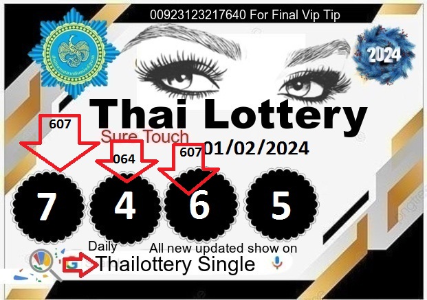 Thai lottery Touch  Wining Guss Paper Draw 01/02/2024