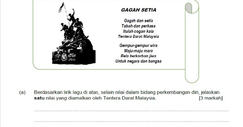 LAMAN BLOG PENDIDIKAN MORAL: Contoh Soalan SPM : Tentera 