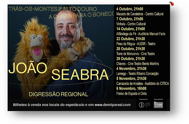 Cartaz alusivo a digressão de João Seabra, sob o título "“A Olhar para o Boneco”.