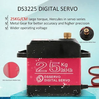 DSSERVO DS3225 25KG 180 Degree Metal Gear High Torque Waterproof Digital Servo hown - store