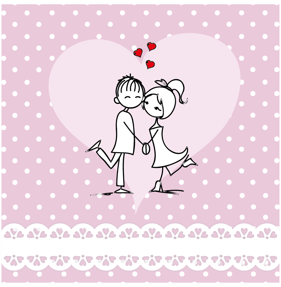 Ai Eps イラストレーター 手を繋ぐカップルの線画 バレンタインデー背景 Line Art Hand Painted Valentine S Day イラスト素材