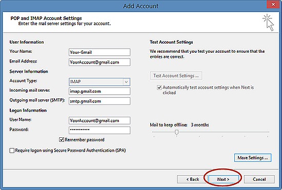 Set-Gmail Account-In-Outlook 2013-10