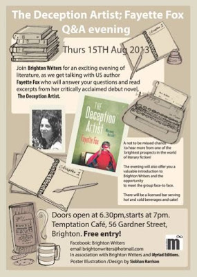 Fayette Fox free literary event this Thursday 15 August at Temptation Cafe