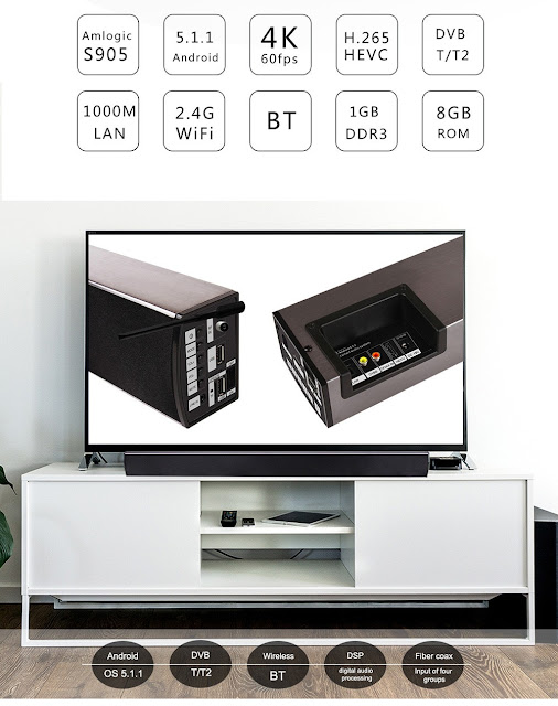 Mecool KS1 DVB T / T2 Soundbar TV Box