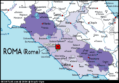 Lazio Vatican City Map Geographic Region