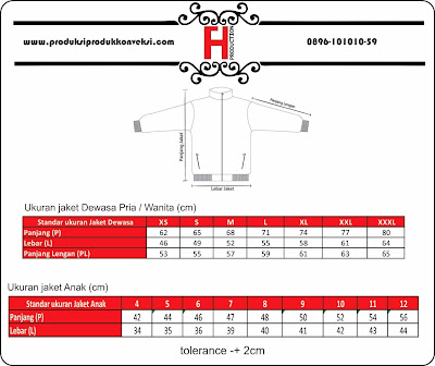 standar ukuran jaket