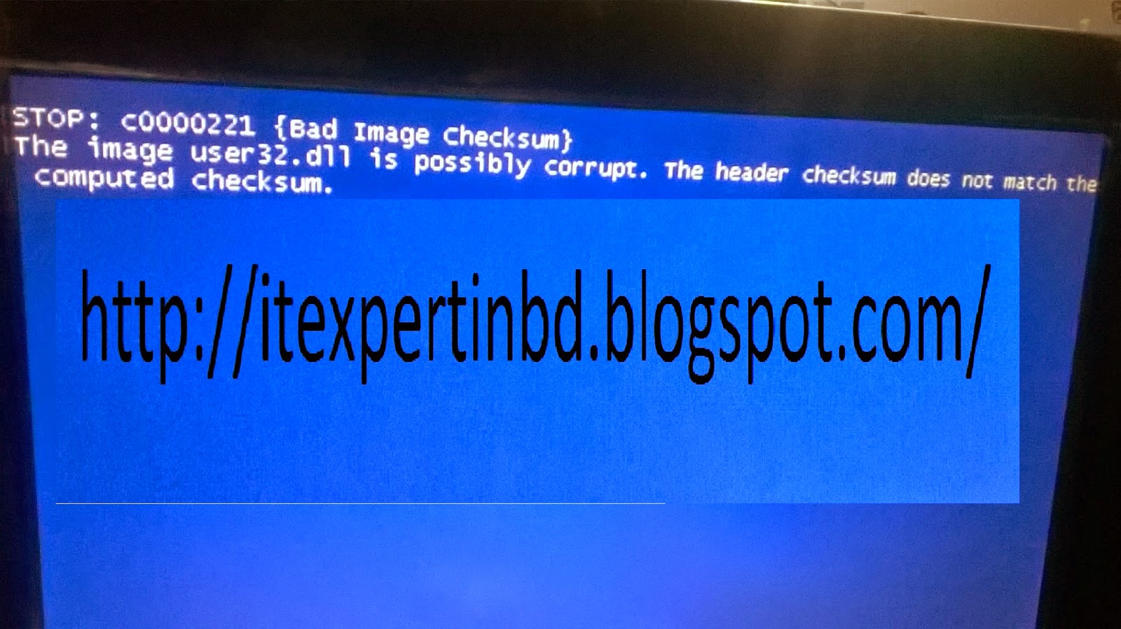 How to Fix error code stop:c0000221