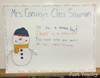 Snowman Interactive Writing, www.justteachy.blogspot.com