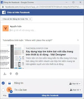 Tích hợp nút Chia sẻ Facebook bên cạnh nút Trả lời cho mỗi nhận xét Blogger