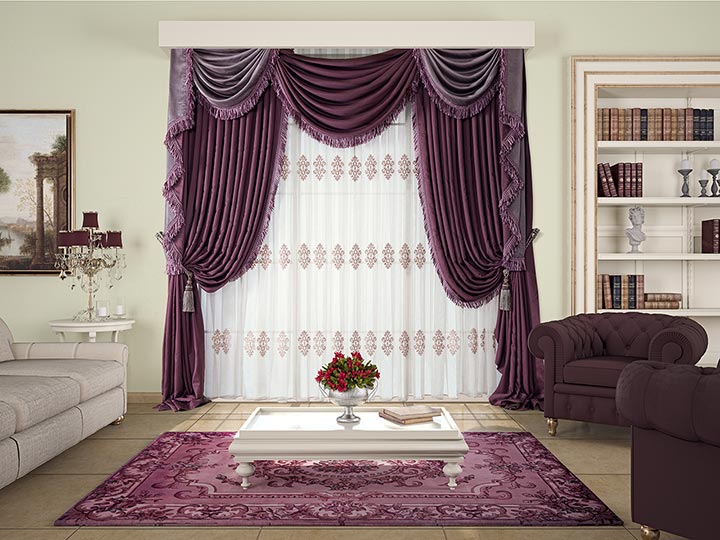 Beautiful purple color curtain design