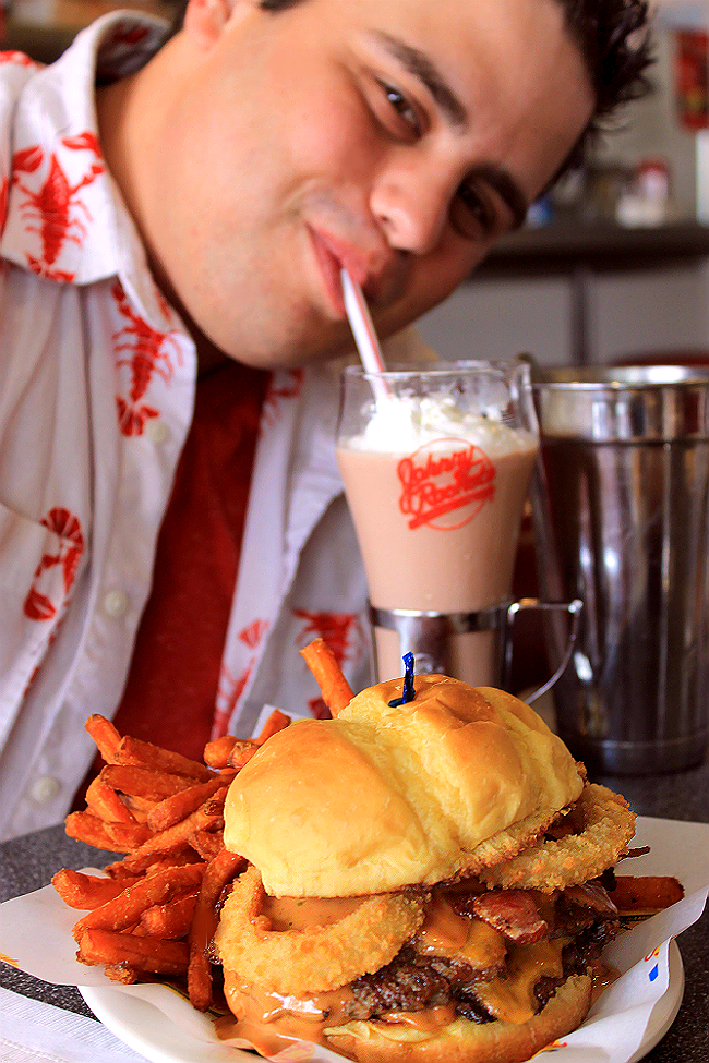 Visit a Johnny Rockets near you for a taste of The Original Hamburger (Chicken Melts and Boca Patties too!) a handspun malt, and classic Americana in a 50's diner setting!