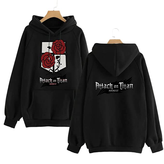 INDISSH Unisex Regular Cotton Anime Front & Back Graphic Printed Hoodie Attack on Titan